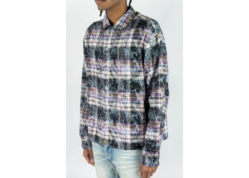 R3BEL Plum Rhinestone Flannel
