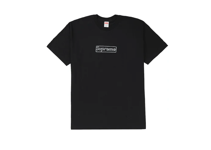 Supreme KAWS Chalk Logo Tee Black