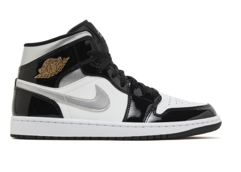 Jordan 1 Mid SE Black White Metallic Silver PRE OWNED