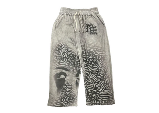 Grey Striped Sweatpants