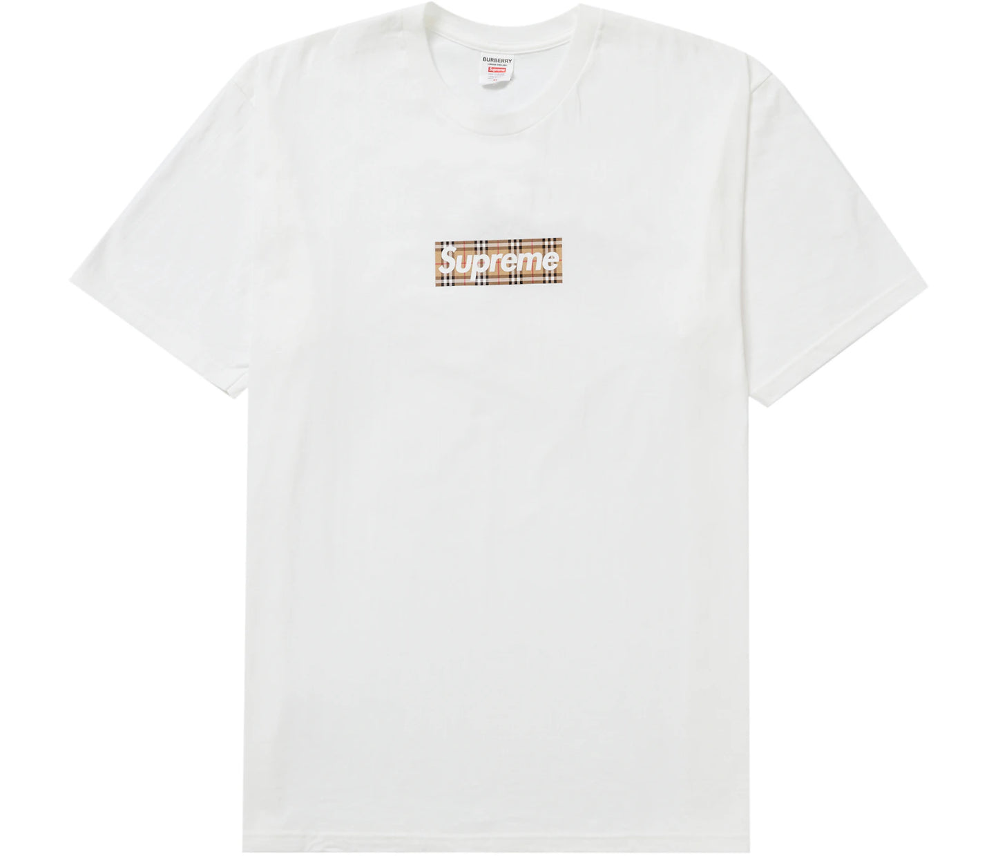 Supreme Burberry Box Logo Tee White