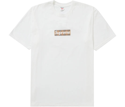 Supreme Burberry Box Logo Tee White