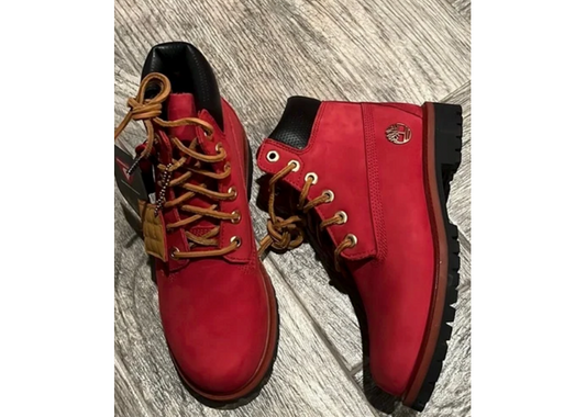 Timberland x Champs Juniors 6 Waterproof Boots Red  PRE OWNED