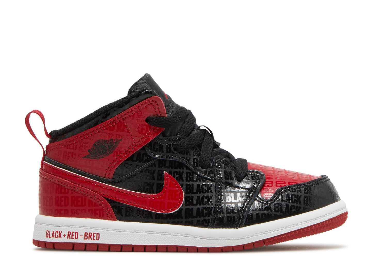 Air Jordan 1 Mid SS TD Black + Red = Bred