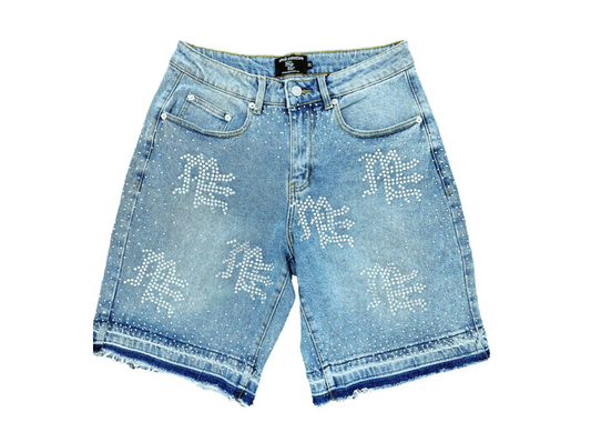 ME Rhinestone Blue Denim Shorts