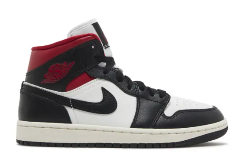 Wmns Jordan 1 Mid Black Sail Gym Red PRE OWNED