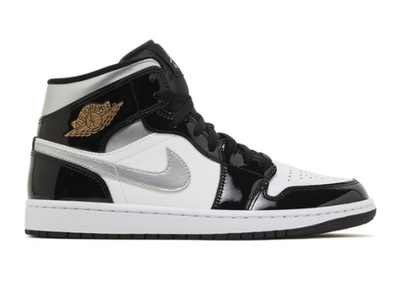 Jordan 1 Mid SE Black White Metallic Silver PRE OWNED