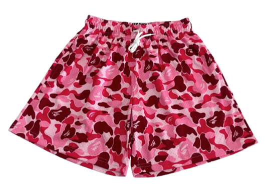 Heatz Studio Pink Camo Mesh Shorts