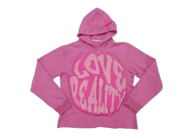 Pink Aura Loves Reality Puff Hoodie