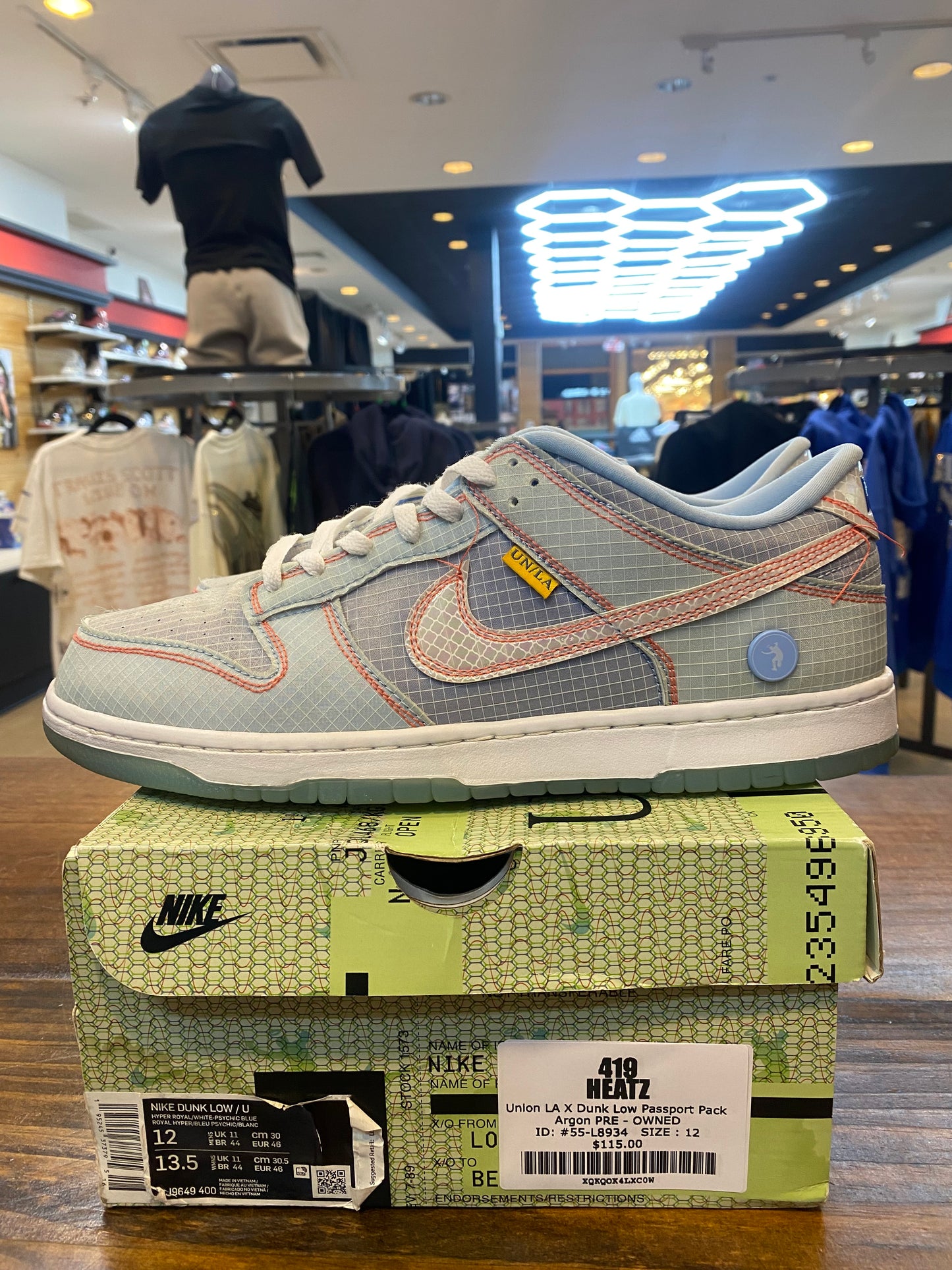 Union LA X Dunk Low Passport Pack Argon PRE - OWNED