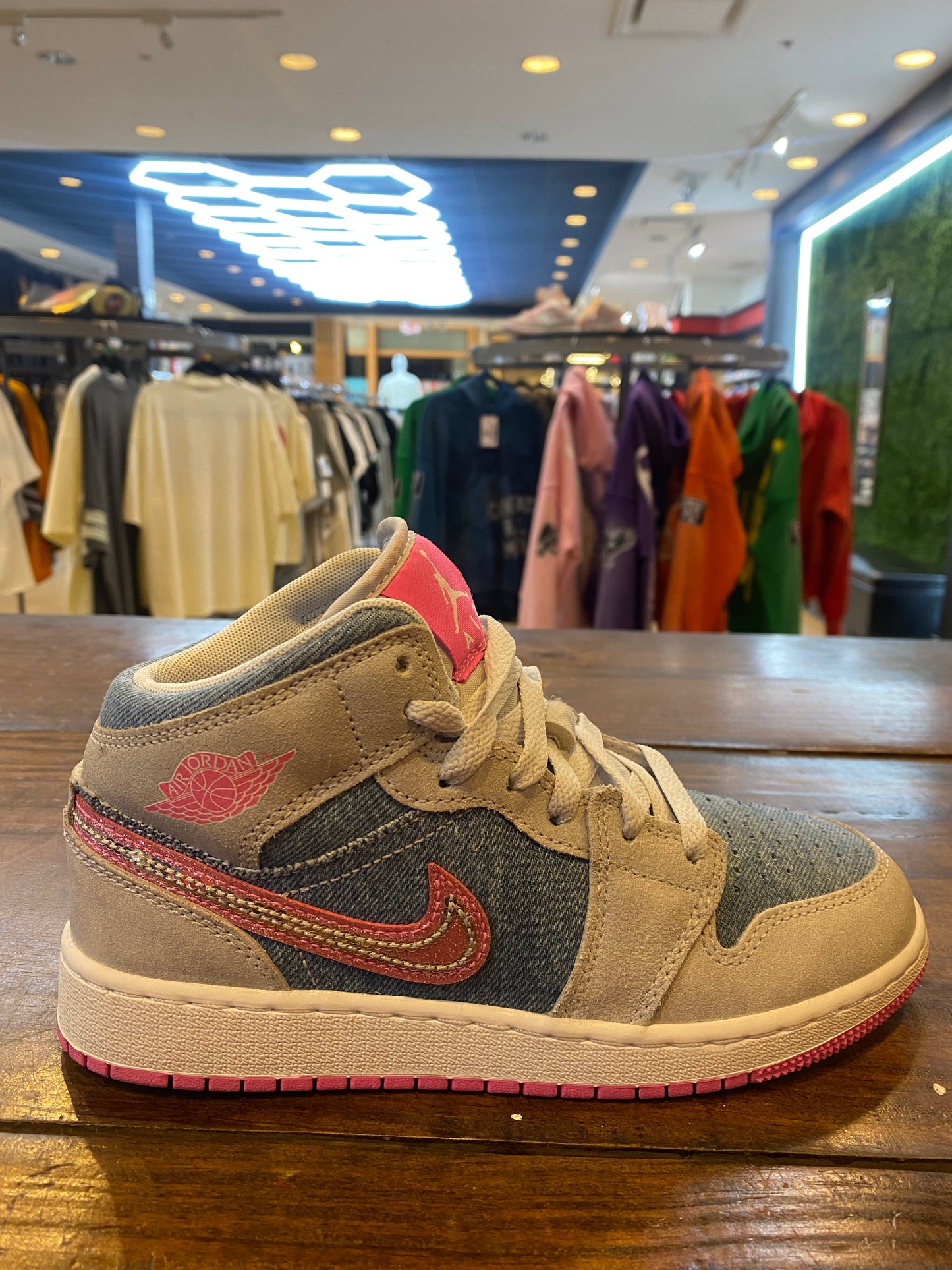 Jordan 1 Mid GS Denim Sequin PRE OWNED