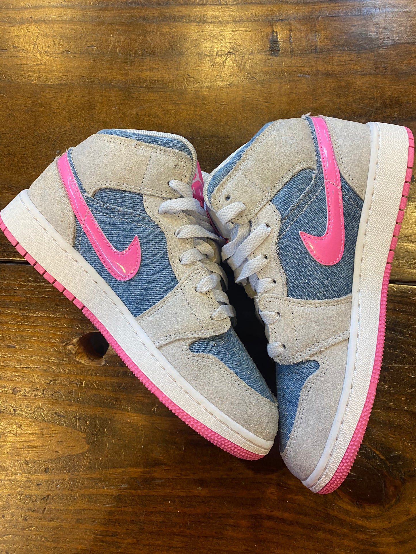 Jordan 1 Mid GS Denim Sequin PRE OWNED