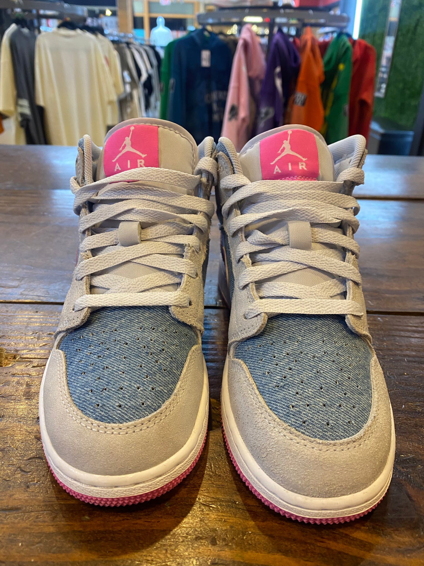 Jordan 1 Mid GS Denim Sequin PRE OWNED