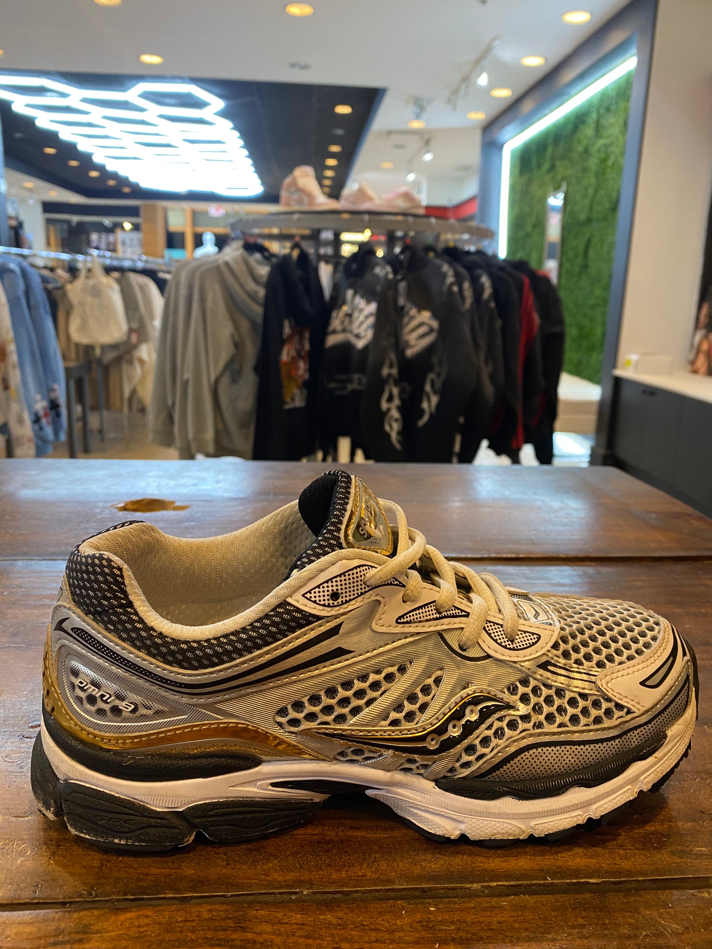 Saucony ProGrid Omni 9 Silver Gold PRE OWNED