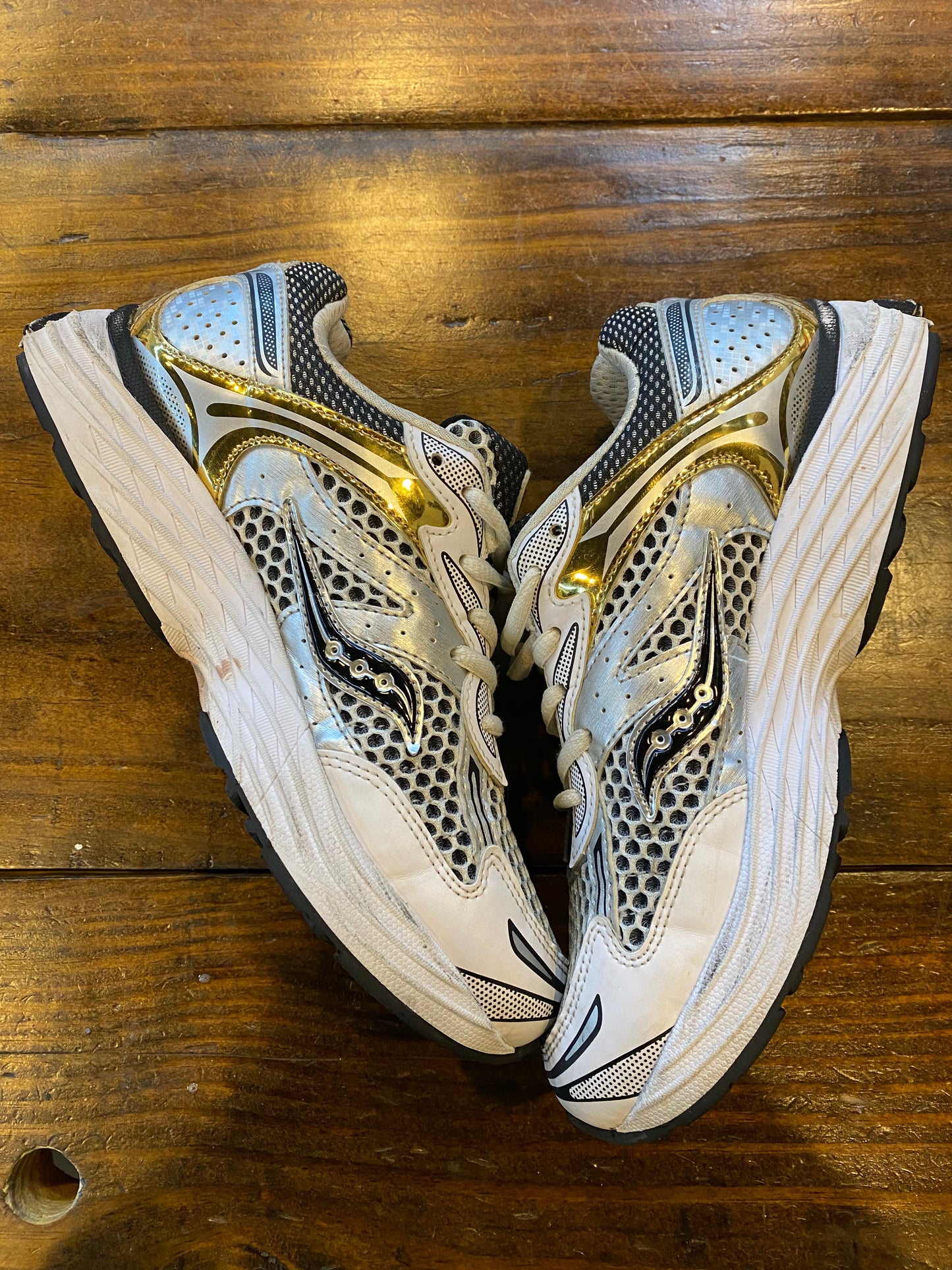 Saucony ProGrid Omni 9 Silver Gold PRE OWNED