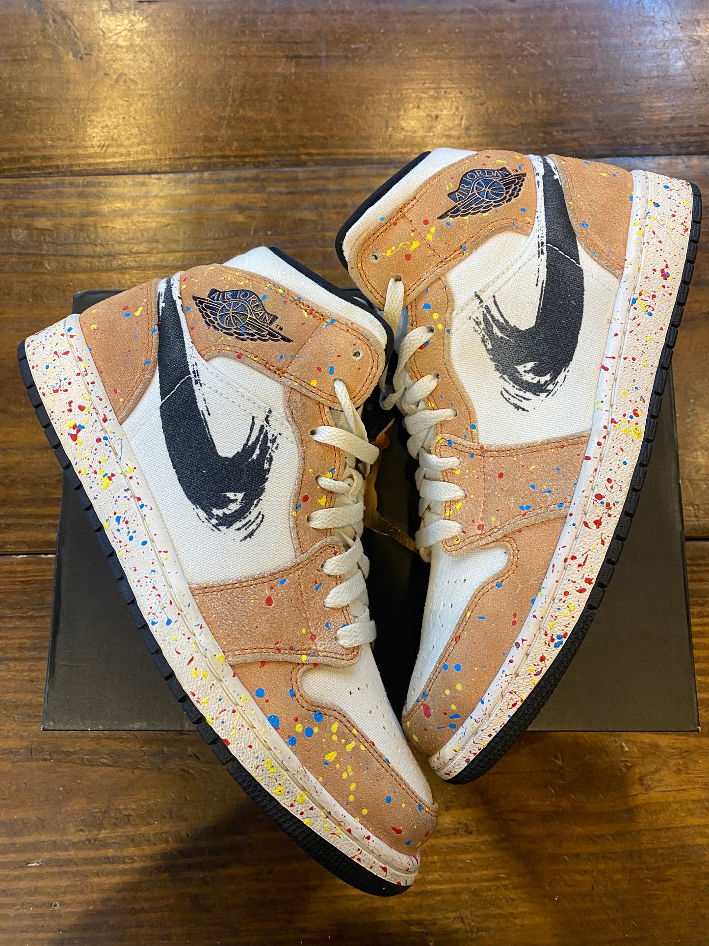 Jordan 1 Mid SE Brushstroke Paint Splatter PRE OWNED