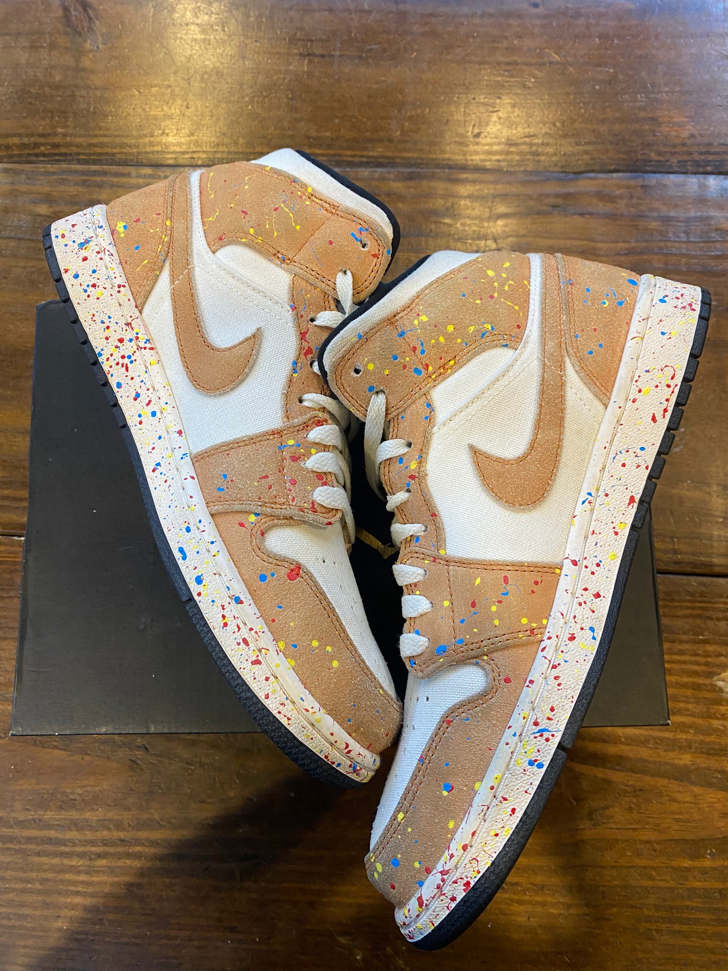 Jordan 1 Mid SE Brushstroke Paint Splatter PRE OWNED