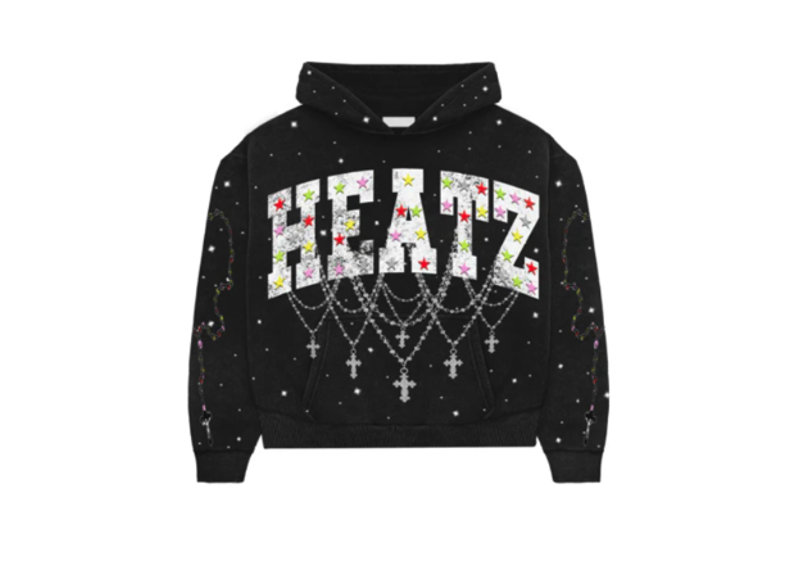 HEATZ STUDIO MULTI CROSS RHINESTONE HOODIE