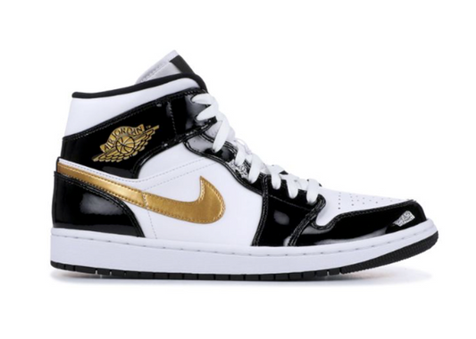 Air Jordan 1 Mid Patent SE Black Gold PRE-OWNED