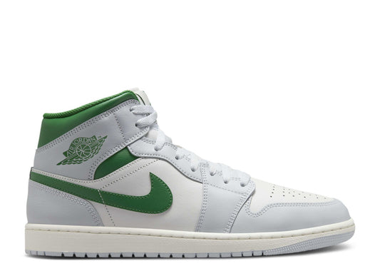 Air Jordan 1 Mid Summit White Lucky Green