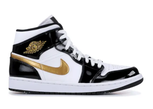 Jordan 1 Mid Patent SE Black Gold PRE OWNED