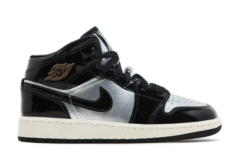 Jordan 1 Mid SE GS Black Metallic Silver PRE OWNED
