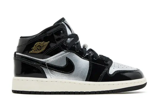 Jordan 1 Mid SE GS Black Metallic Silver PRE OWNED