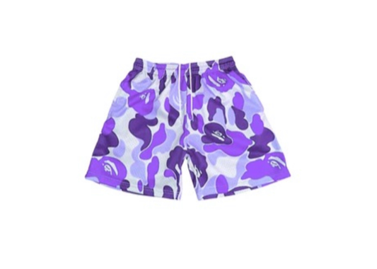 Purple Camo Mesh Shorts