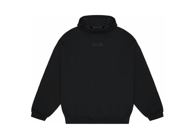 Fear of God Essentials Chest Logo Hoodie Jet Black (SS24)